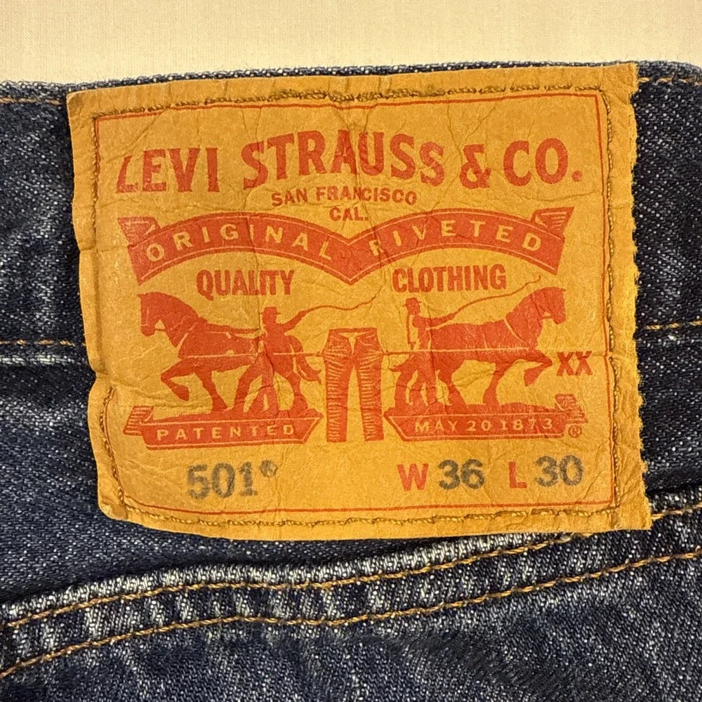 JEANS STRAIGHT Levi's 501 Original Men's 36x30 Medium Wash Cotton